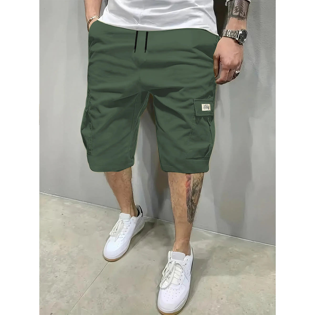 Herren 3er-Pack atmungsaktive Shorts mit Kordelzug und Taschen