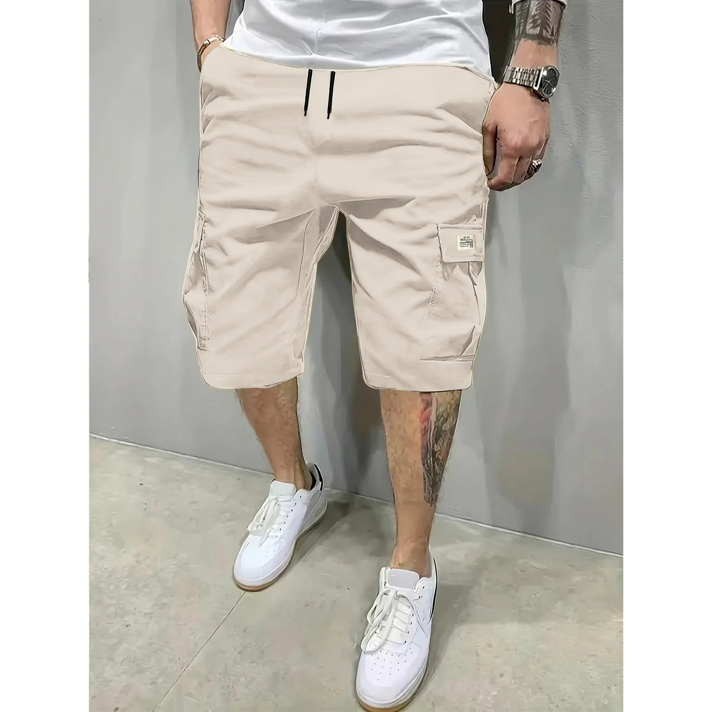 Herren 3er-Pack atmungsaktive Shorts mit Kordelzug und Taschen