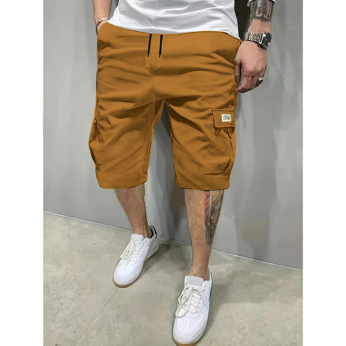 Herren 3er-Pack atmungsaktive Shorts mit Kordelzug und Taschen