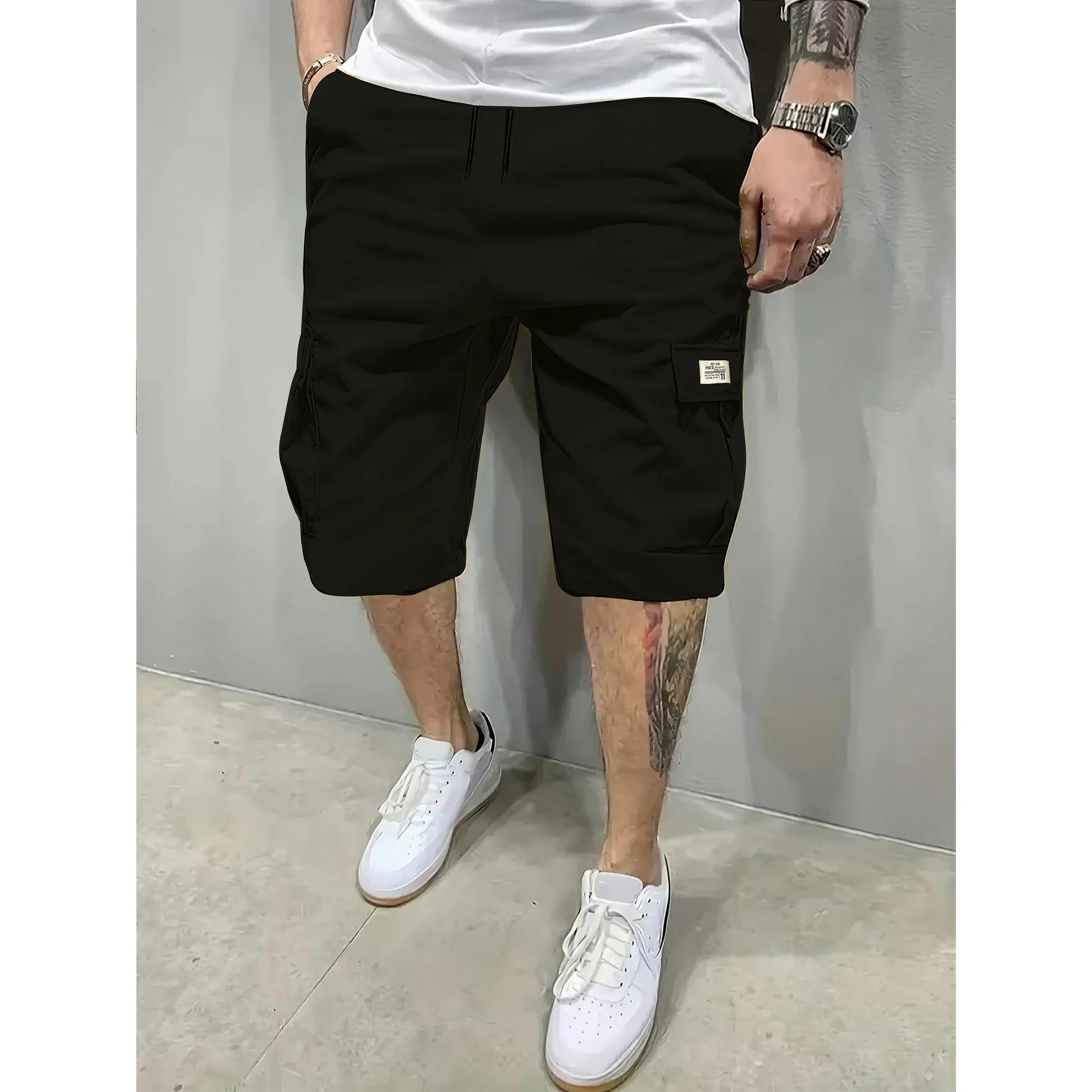 Herren 3er-Pack atmungsaktive Shorts mit Kordelzug und Taschen