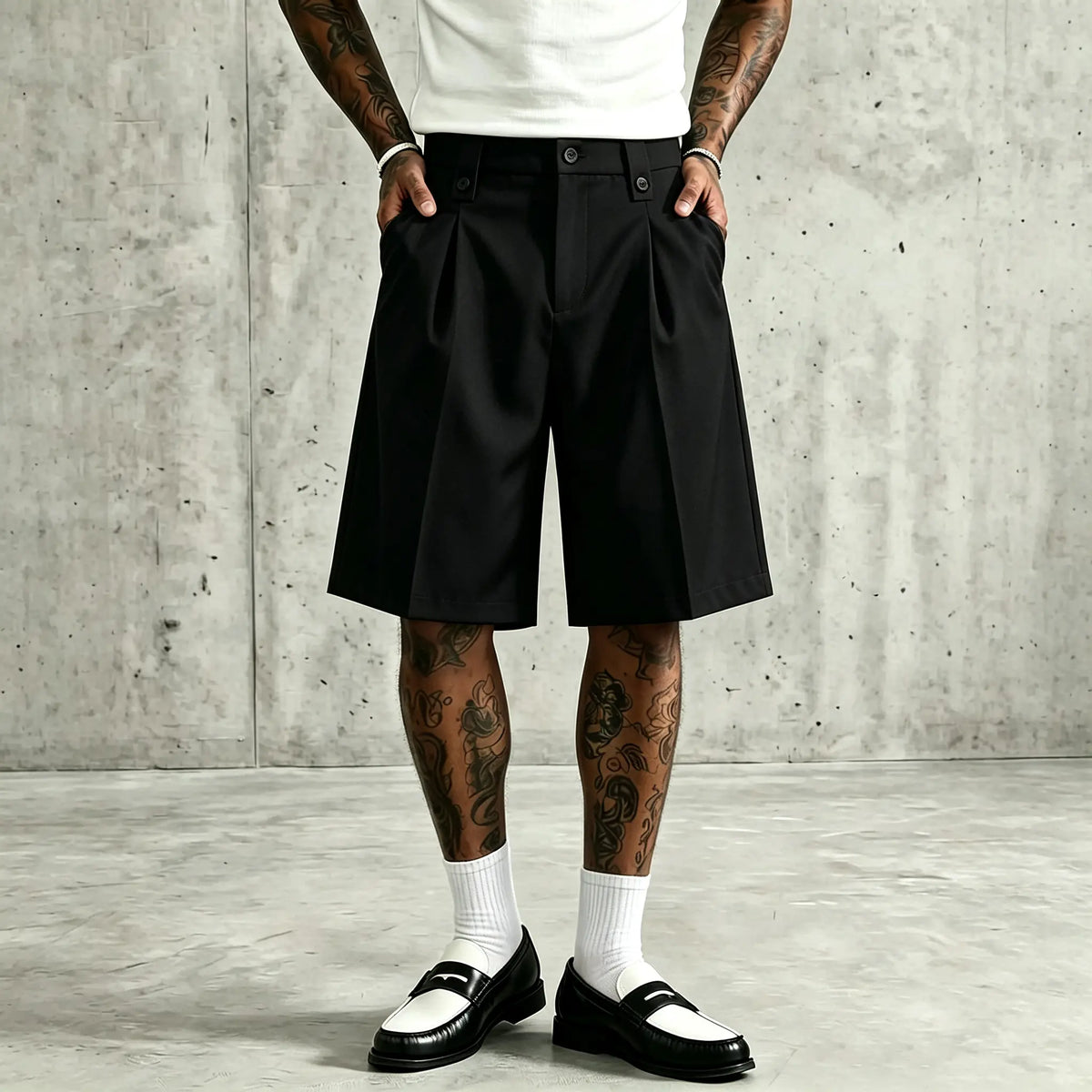 Men’s Old Money Pleated Suit Shorts