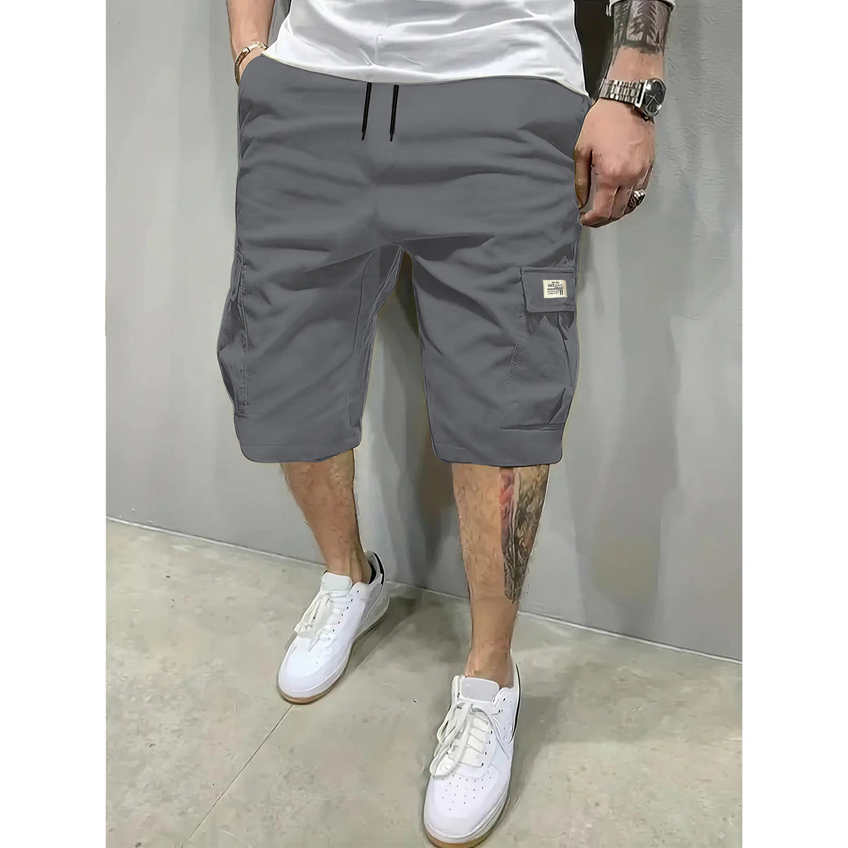 Herren 3er-Pack atmungsaktive Shorts mit Kordelzug und Taschen