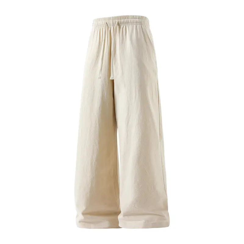 Lightweight Linen Cotton Pants with Drawstring Waist