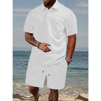 Conjunto informal para hombre de polo y pantalones cortos con cordón