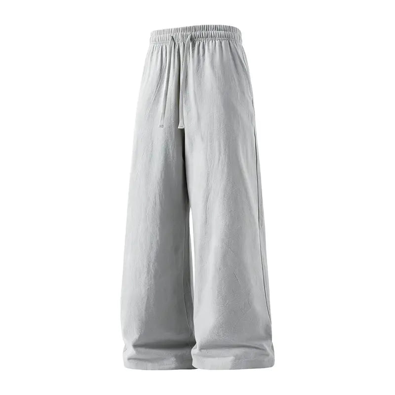 Lightweight Linen Cotton Pants with Drawstring Waist