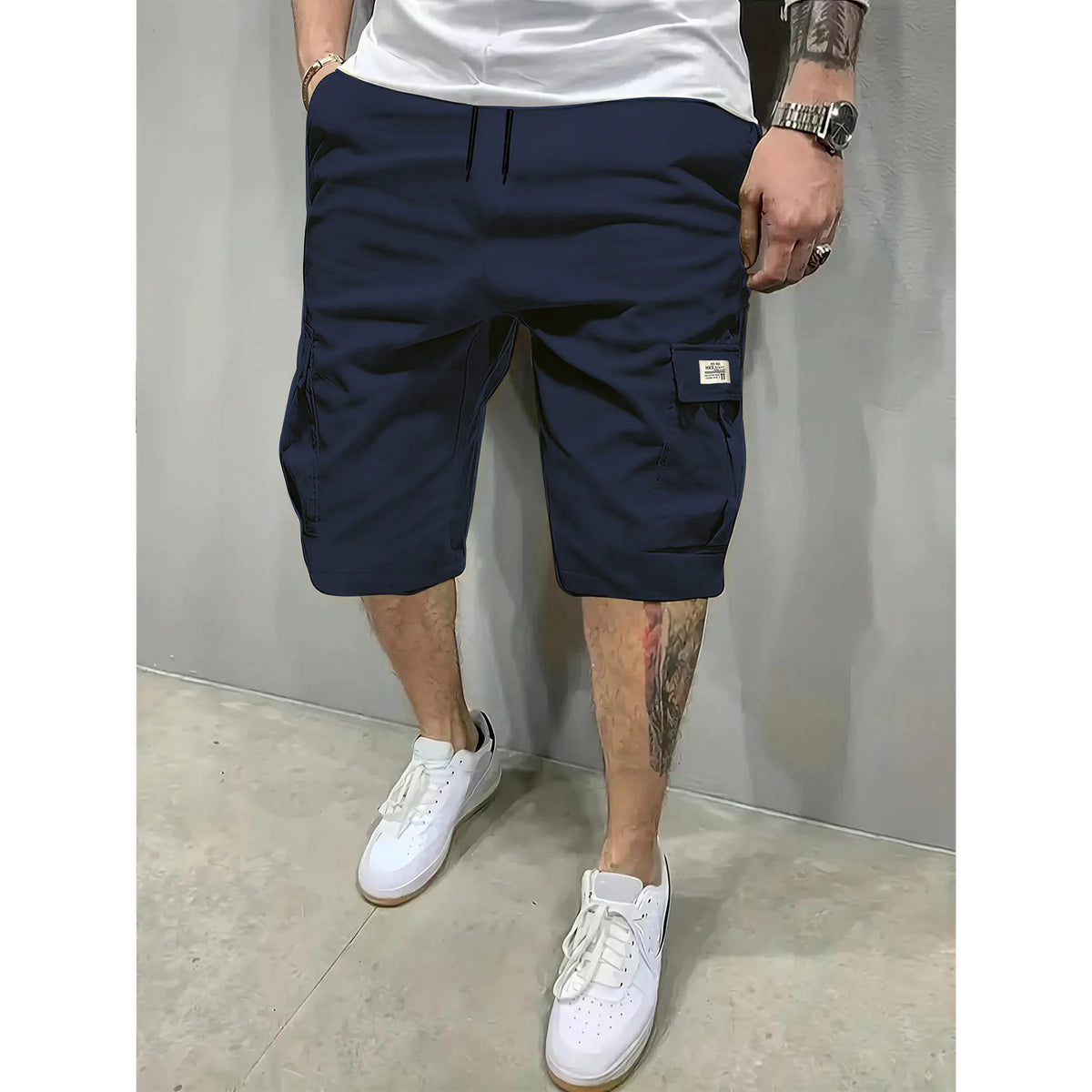 Herren 3er-Pack atmungsaktive Shorts mit Kordelzug und Taschen