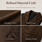 Men's Vintage Lapel Herringbone Tweed Vest